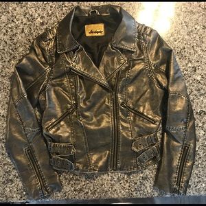 Women’s Guess Faux Leather Jacket Metallic color L
